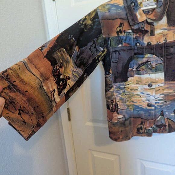 Micheal Leu | Scenery Textile Jacket | M | EUC | MUSEUM WORTHY! | 100% Cotton - Picture 8 of 9